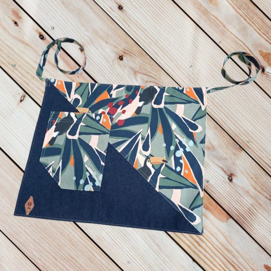 Denim Tropical Toucan  servise apron