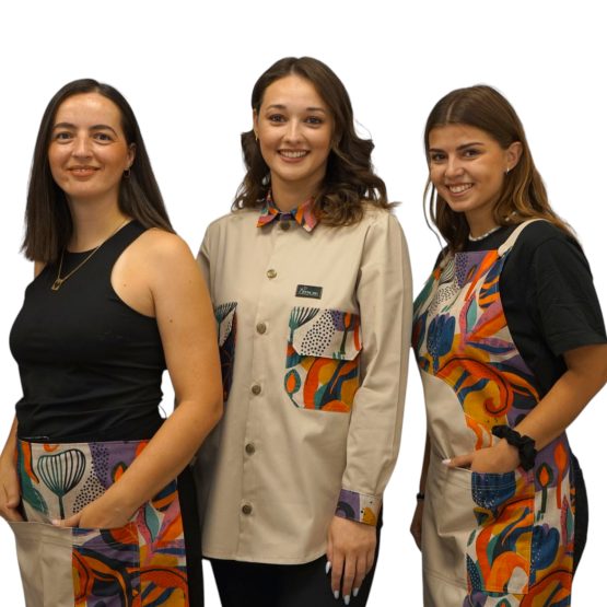 Abstract Beige Full Apron - Image 2