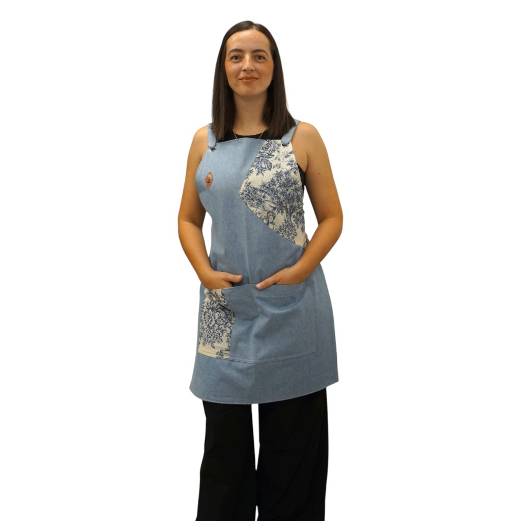 Blue Toile Full Apron