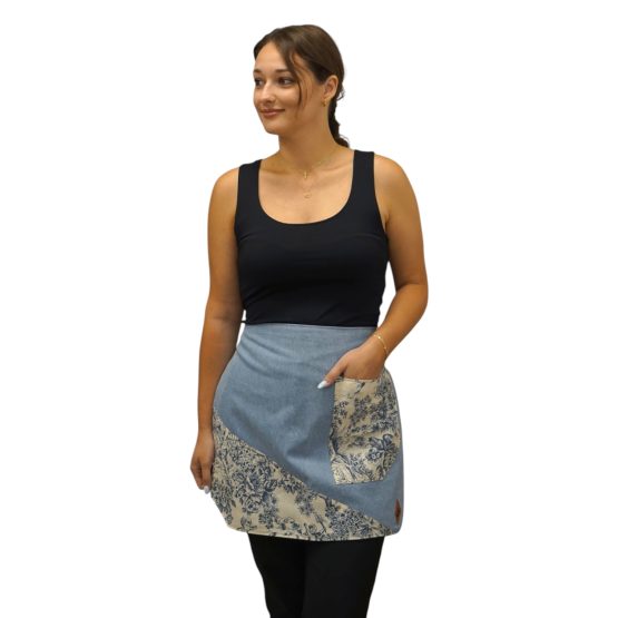 Blue Toile Waist Apron