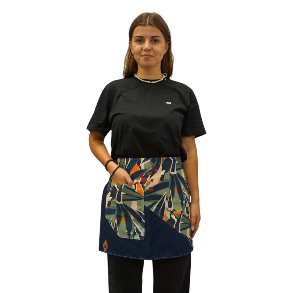 Denim Tropical Toucan servise apron