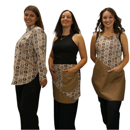 Geometric Beige Waist Apron - Image 2
