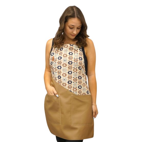 Geometric Beige Full Apron