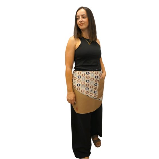 Geometric Beige Waist Apron