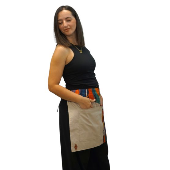 Abstract Beige Waist Apron