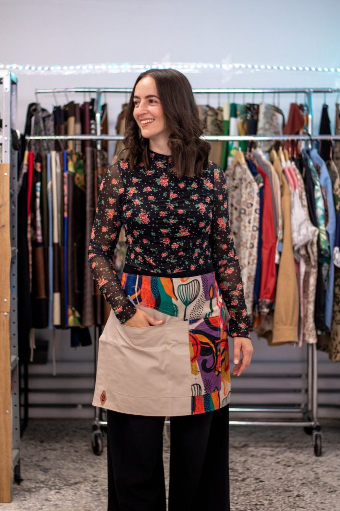 Abstract Beige Waist Apron