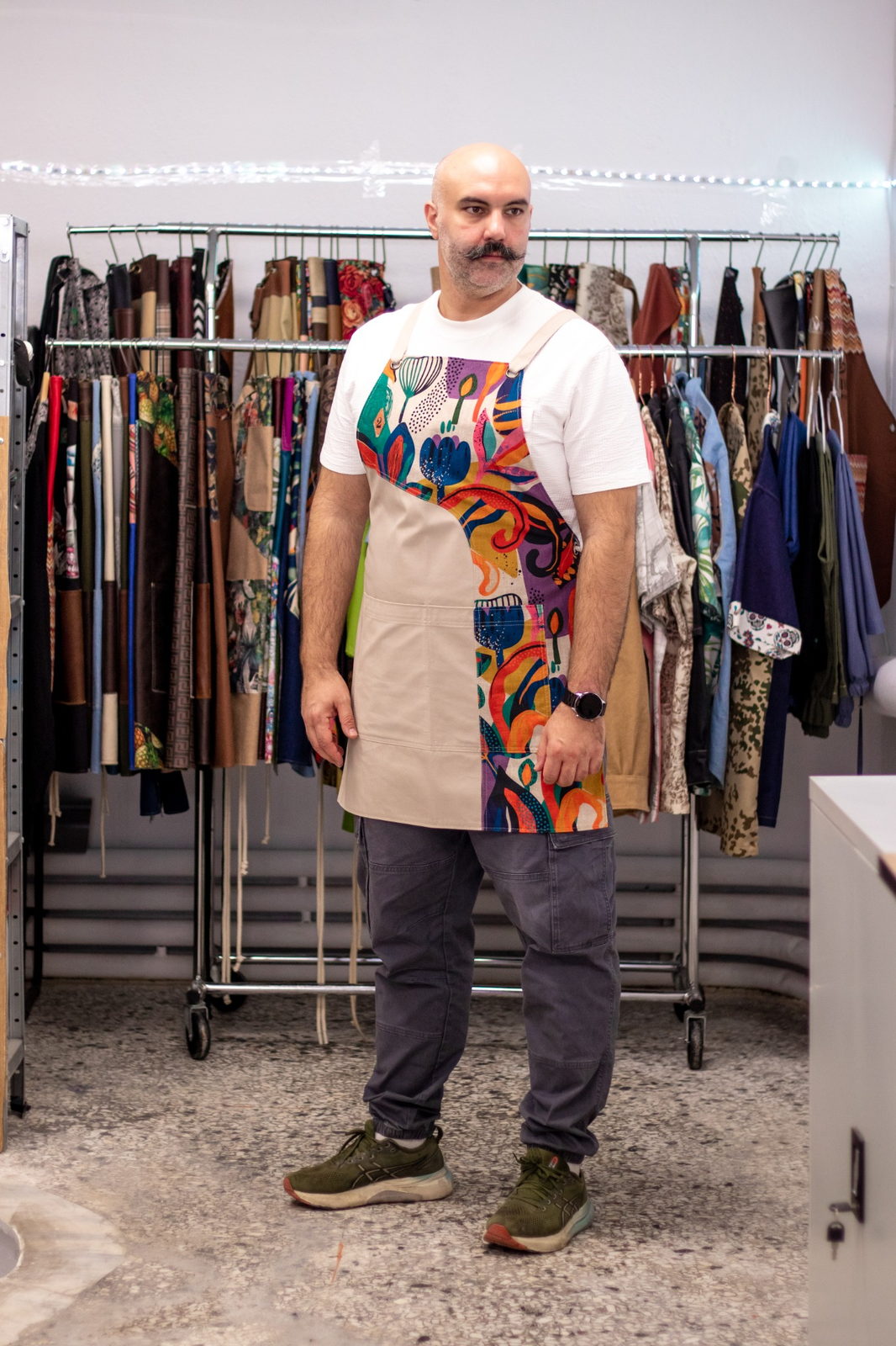 Abstract Beige Full Apron