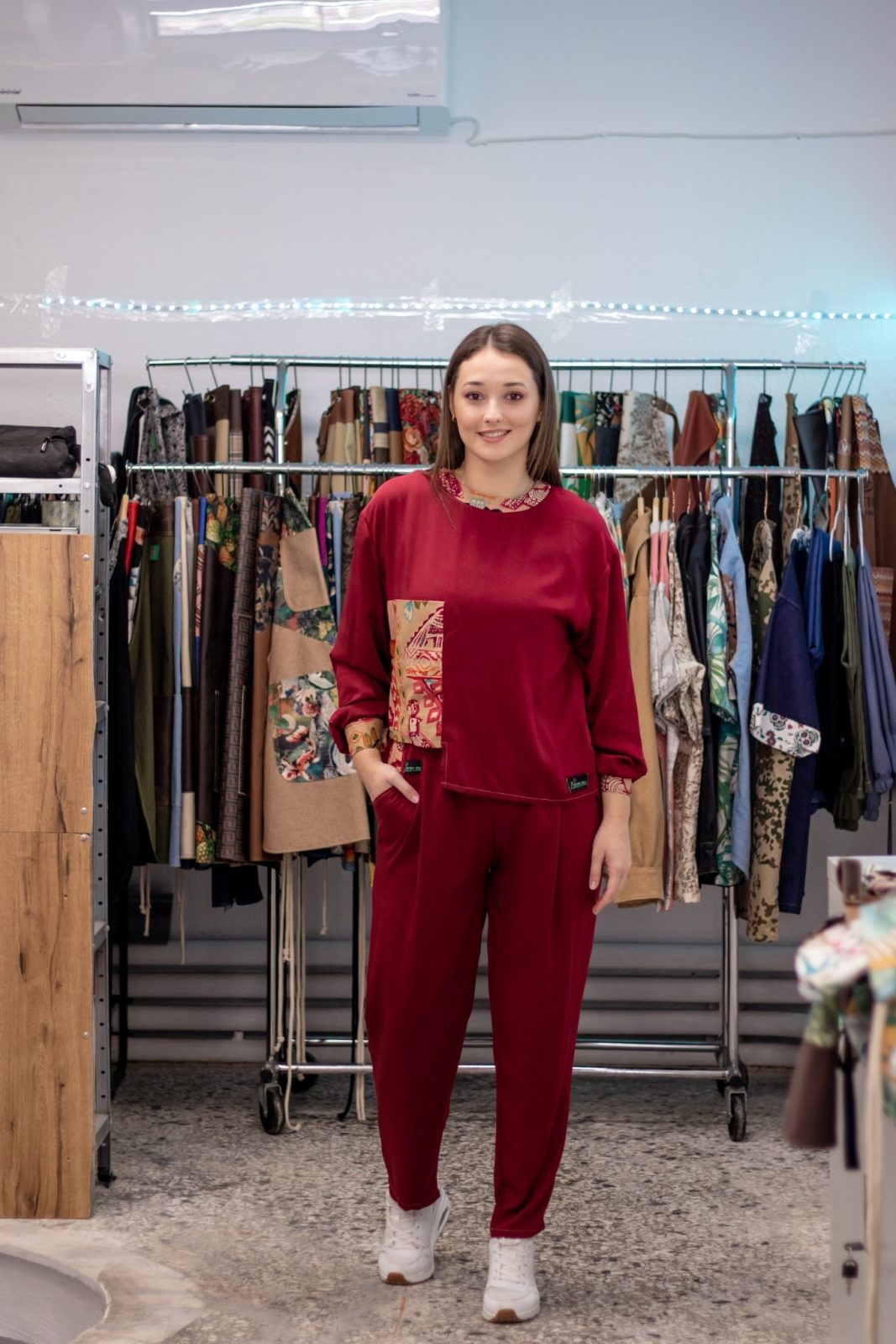 Σετ “Κεραμιδί Ikat” (μπλούζα & παντελόνι)