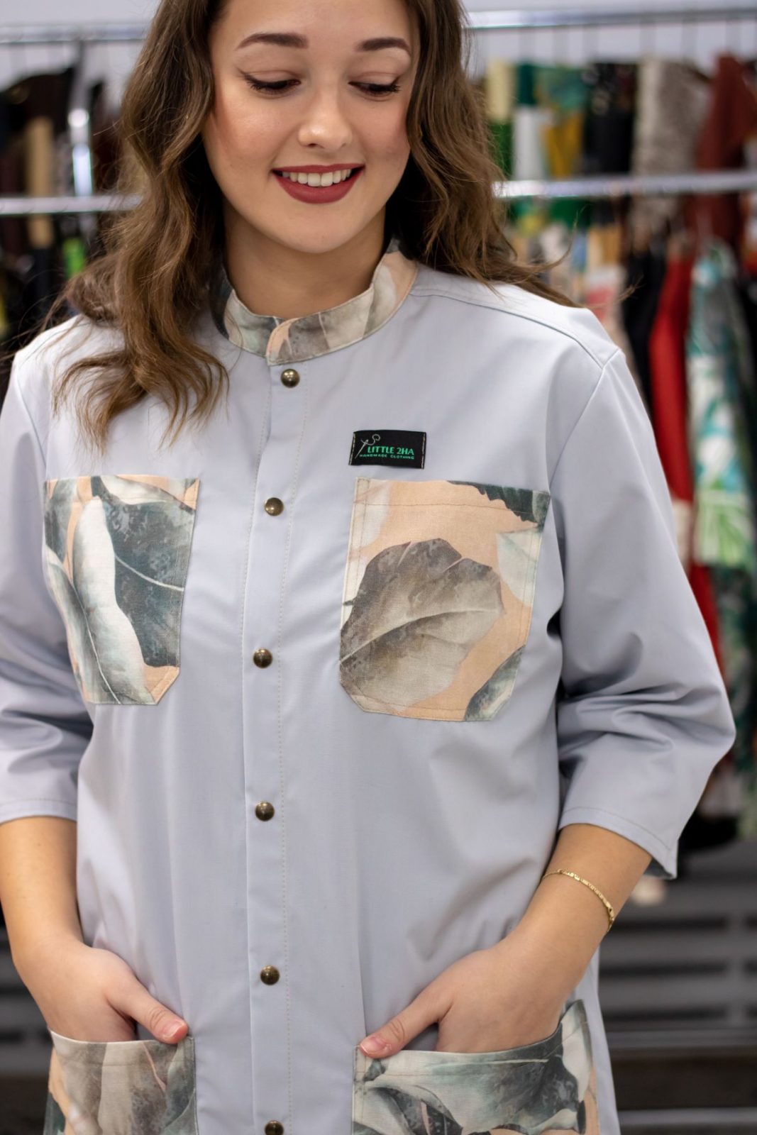 Γκρι Ρόμπα “Botanical Lab Coat” – 2HA Professionals - Image 2