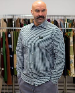 Line Classic Επαγγελματικό Ριγέ Πουκάμισο με Κλασικό Γιακά | 2HA
