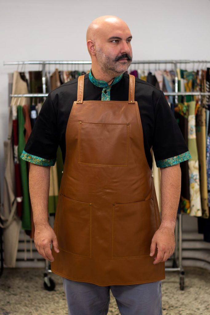 Cognac Leather – Επαγγελματική Ολόσωμη Ποδιά από Φυσικό Δέρμα